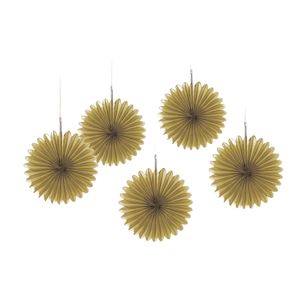 Paper Fan Decorations Gold